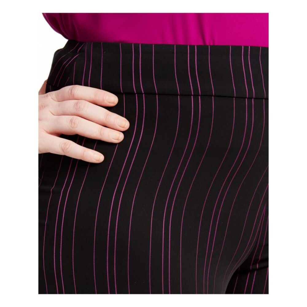 BAR III Womens Black Pinstripe Wear To Work Wide Leg Pants 22W - Picture 4 of 4